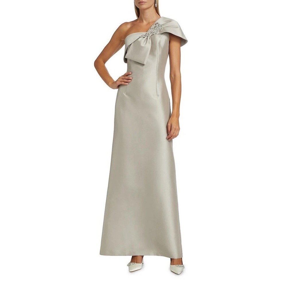 $995 Ines Embellished Bow Column Gown.  Sachin & Babi. Sz 10 Dress. NWT
